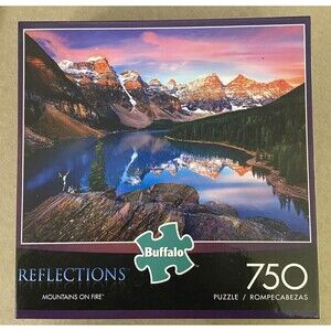 Buffalo Games 750pcReflections Cardboard Jigsaw Puzzle  Sealed Mountains on Fire